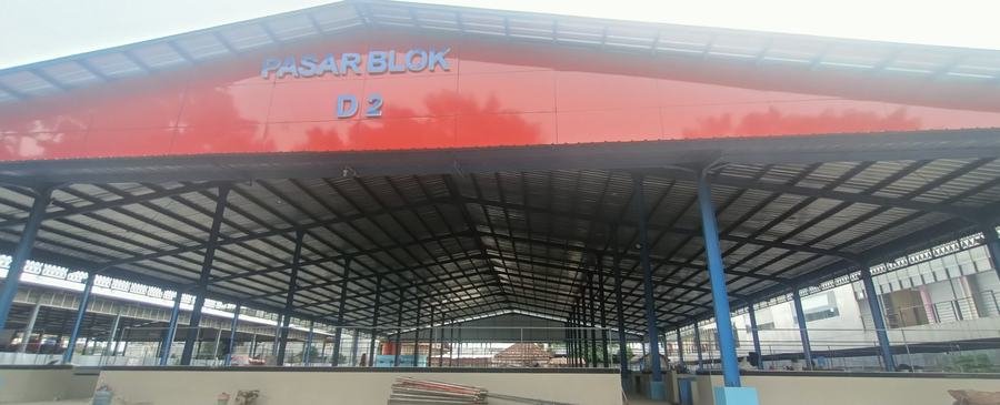 Bangunan Pasar Blok D2 yang telah rampung